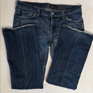 7 For All Mankind Dark Blue Straight Jeans